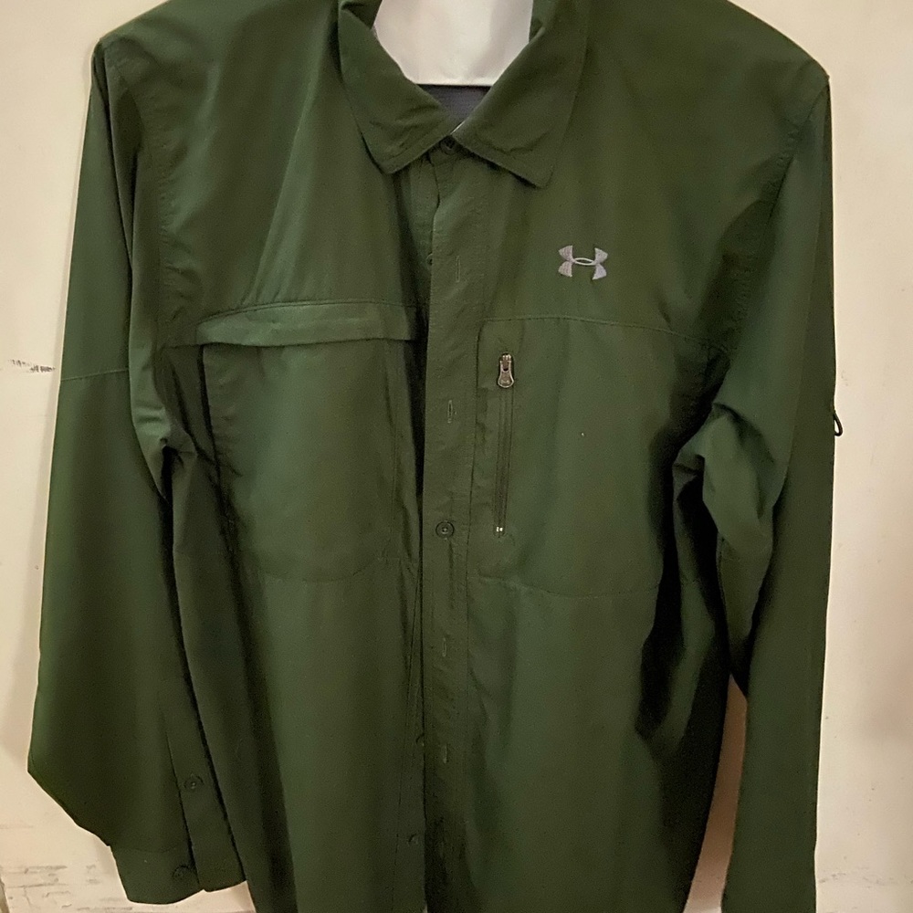 Green Under Armour button up